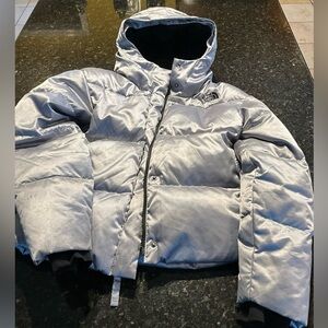 The North Face Kids Silver Hooded Puffer Jacket